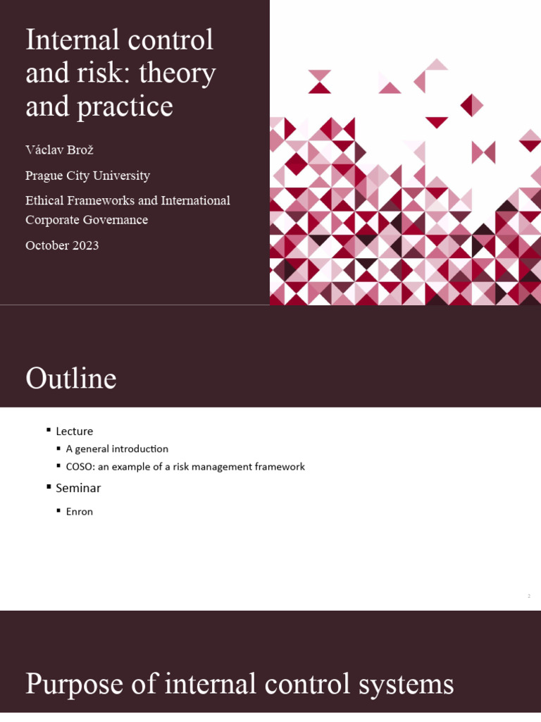 Internal Control & Risk Insights | PDF | Risk | Internal Control