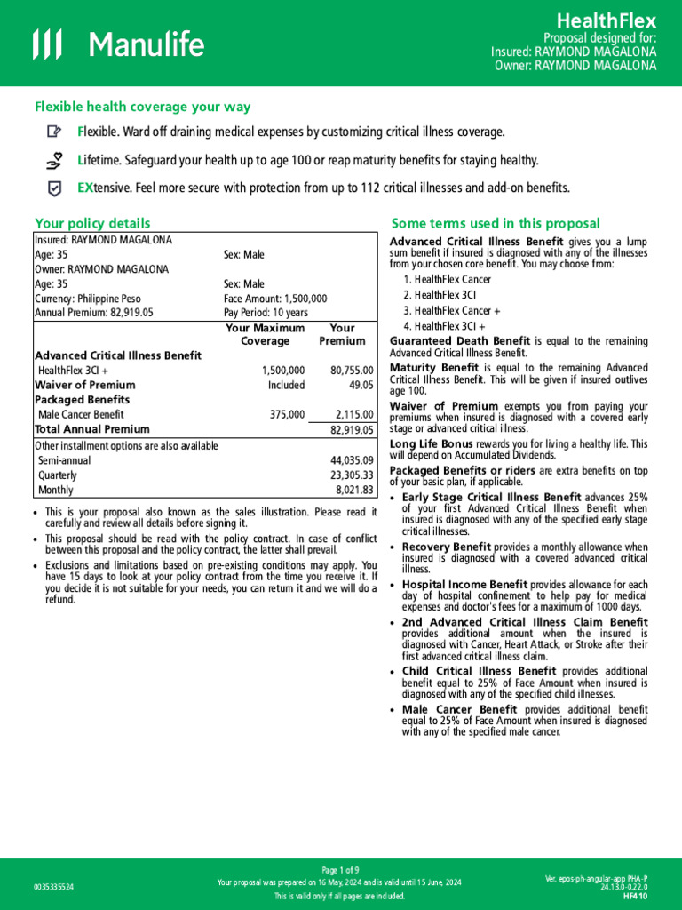 Flexible Health Coverage Your Way F L EX Your Policy Details Some Terms ...