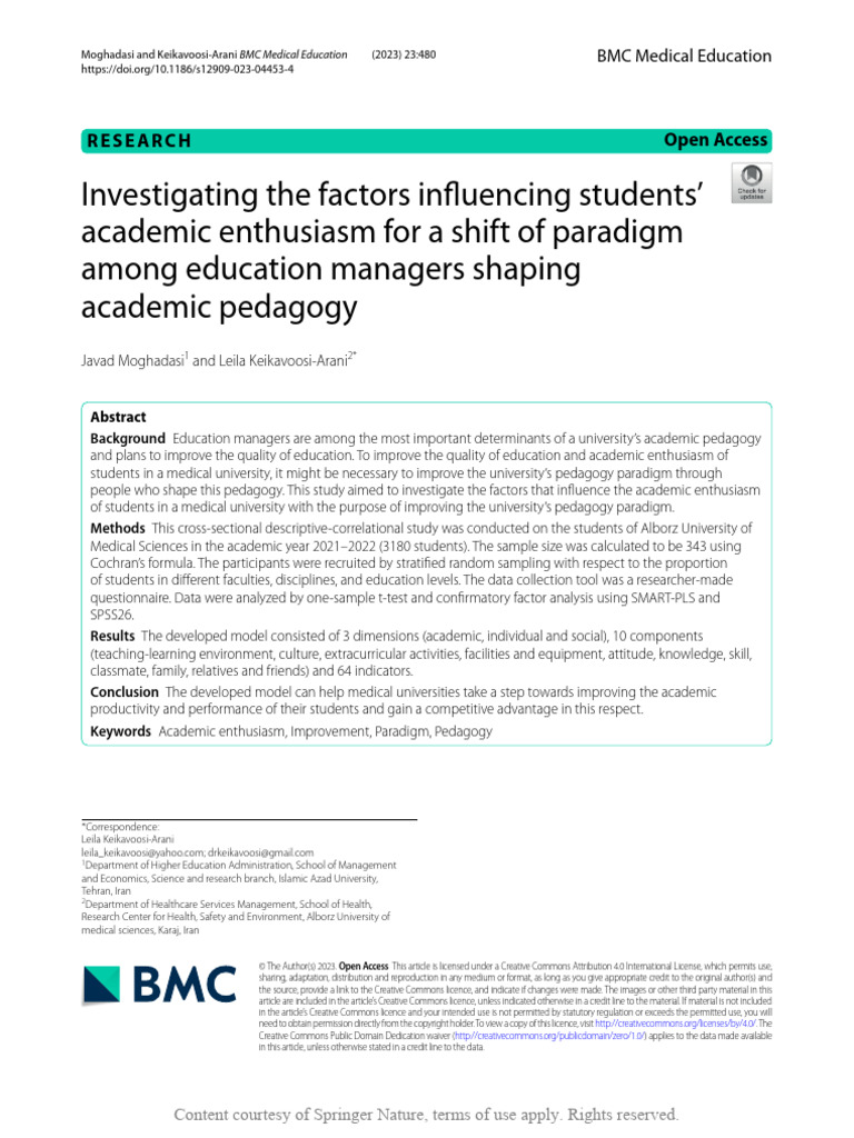 Investigating The Factors Influencing Students Ac | PDF | Cronbach's ...