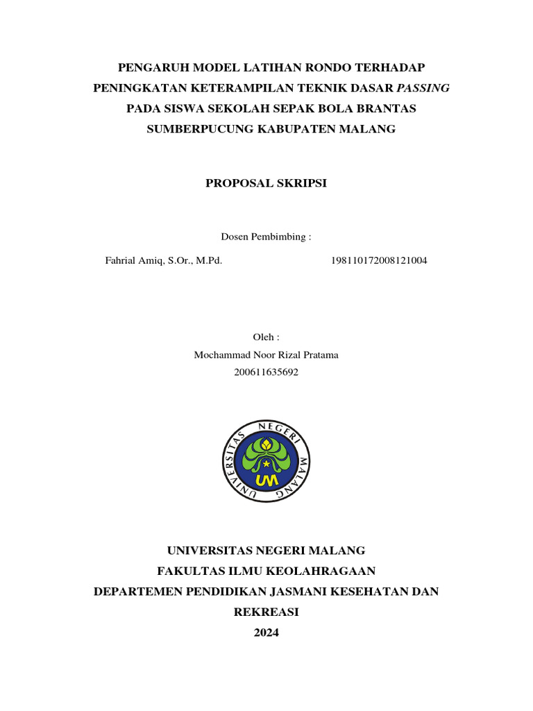 Pengaruh Latihan Rondo pada Passing SSB | PDF