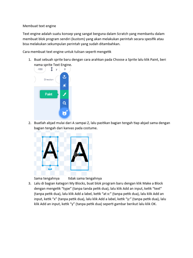 Membuat Text Engine di Scratch | PDF