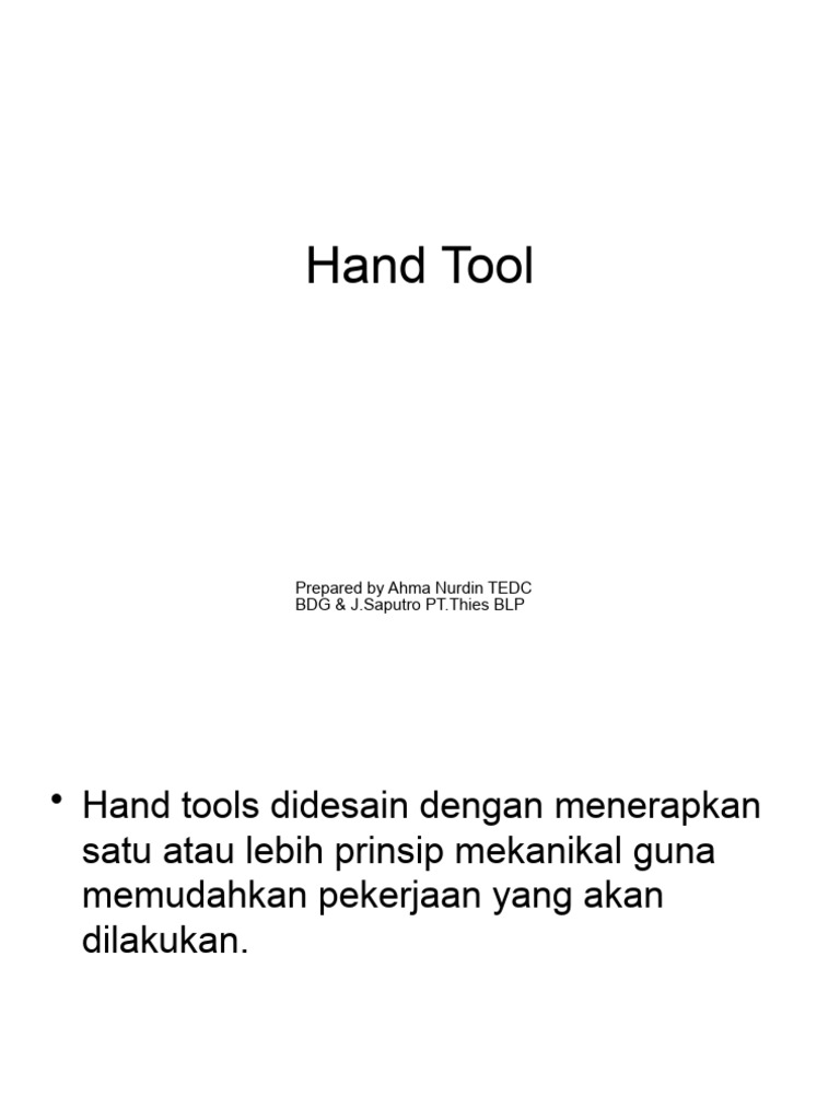 Hand Tool Pdf