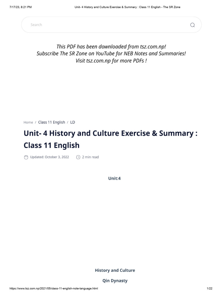 english unit 4 class 11