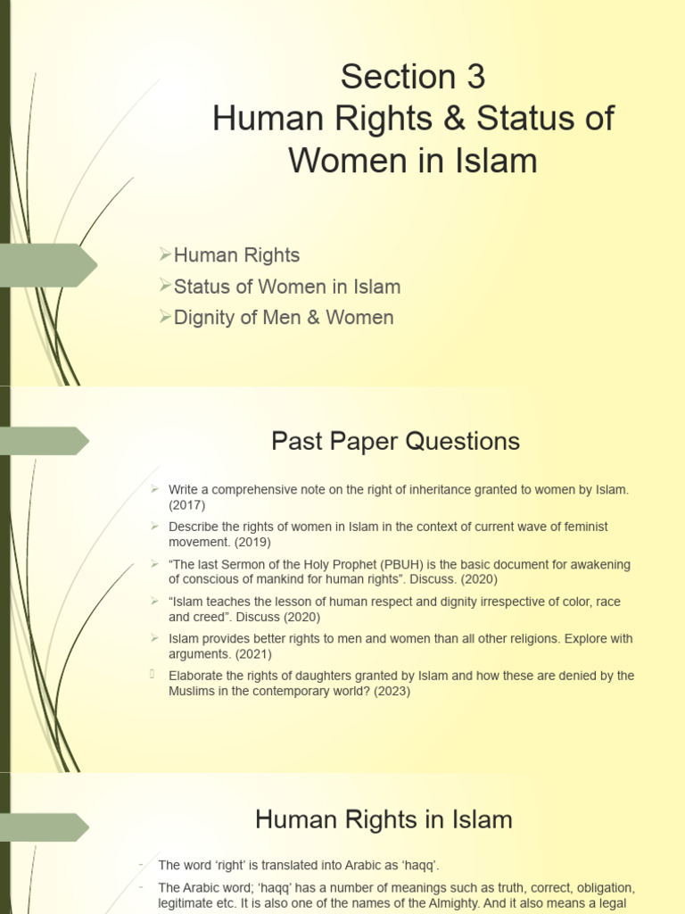 Section 3 - Human Rights & Status of Women in Islam | PDF | Muhammad ...