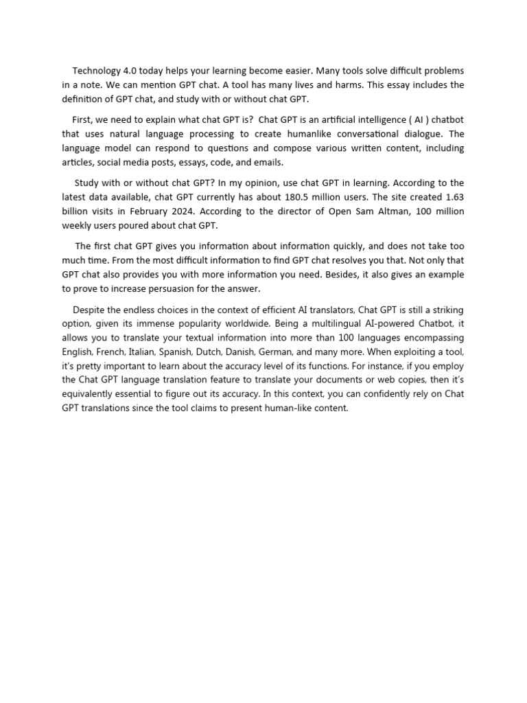 Benefits of Using Chat GPT in Learning | PDF