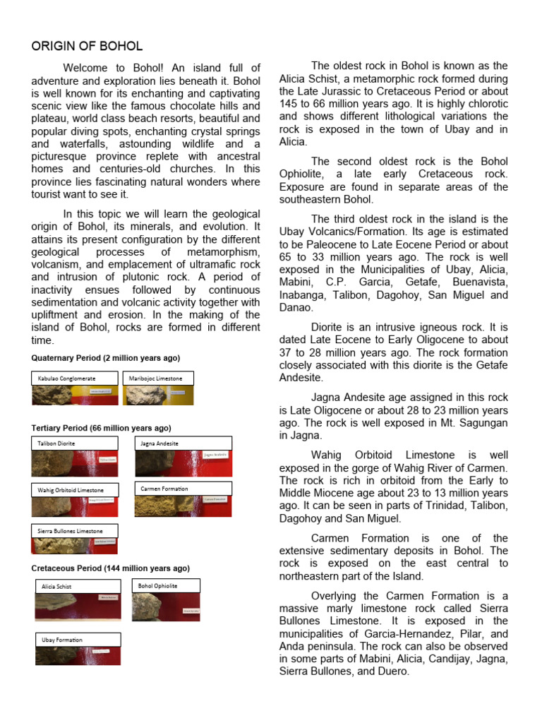 Origin Of Bohol Pdf Earthquakes Rock Geology
