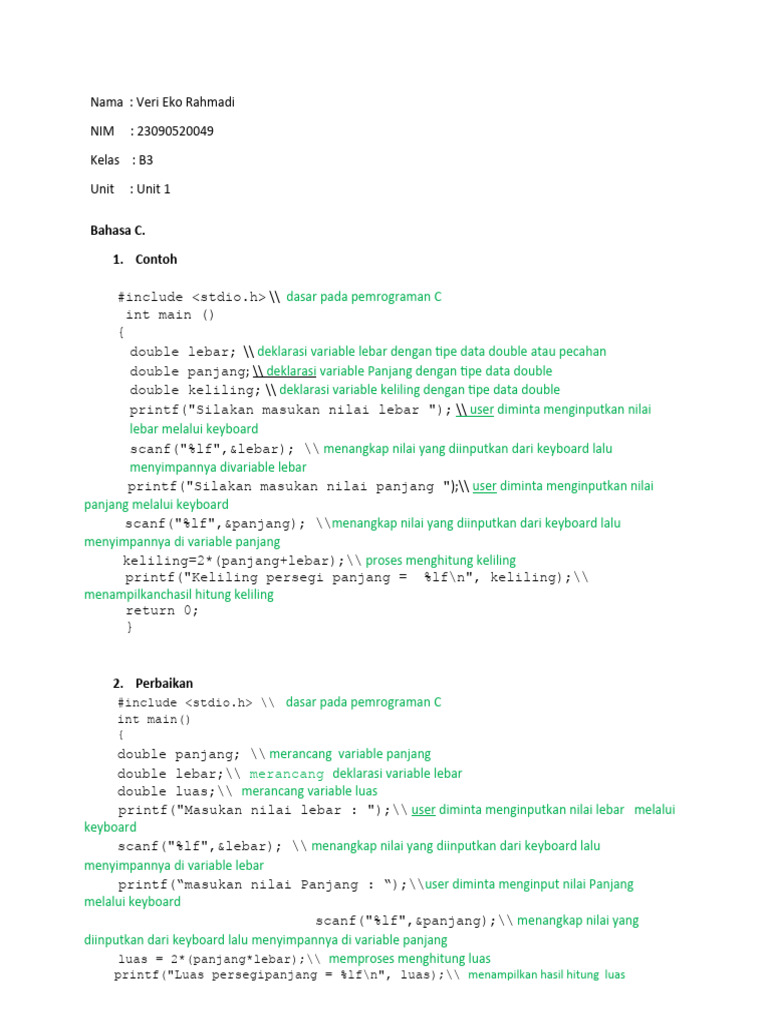 Pemrograman C dan C++: Contoh & Kesalahan | PDF | Komputer