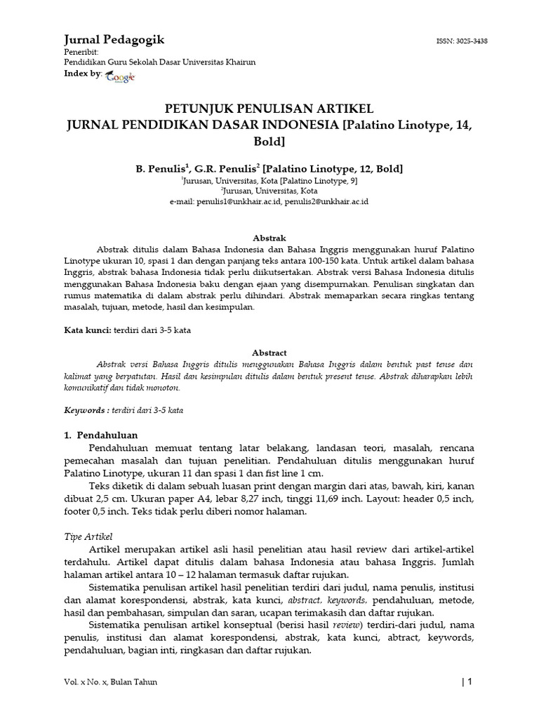 Panduan Penulisan Jurnal Pendidikan Dasar | PDF | Karier & Perkembangan
