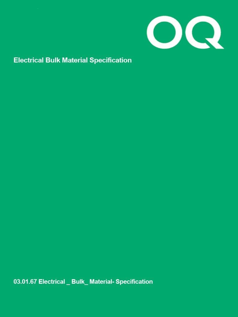 Electrical Bulk Material Specification | PDF | Electrical Connector ...