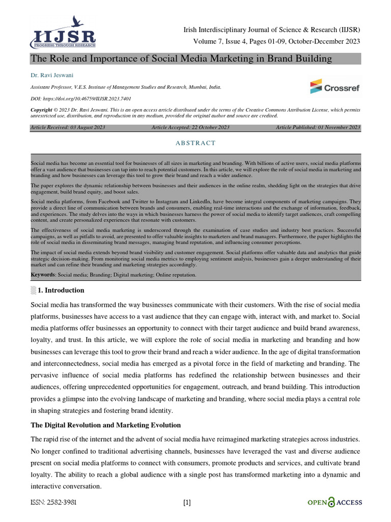 The Role and Importance of Social Media Marketing | PDF | Social Media ...