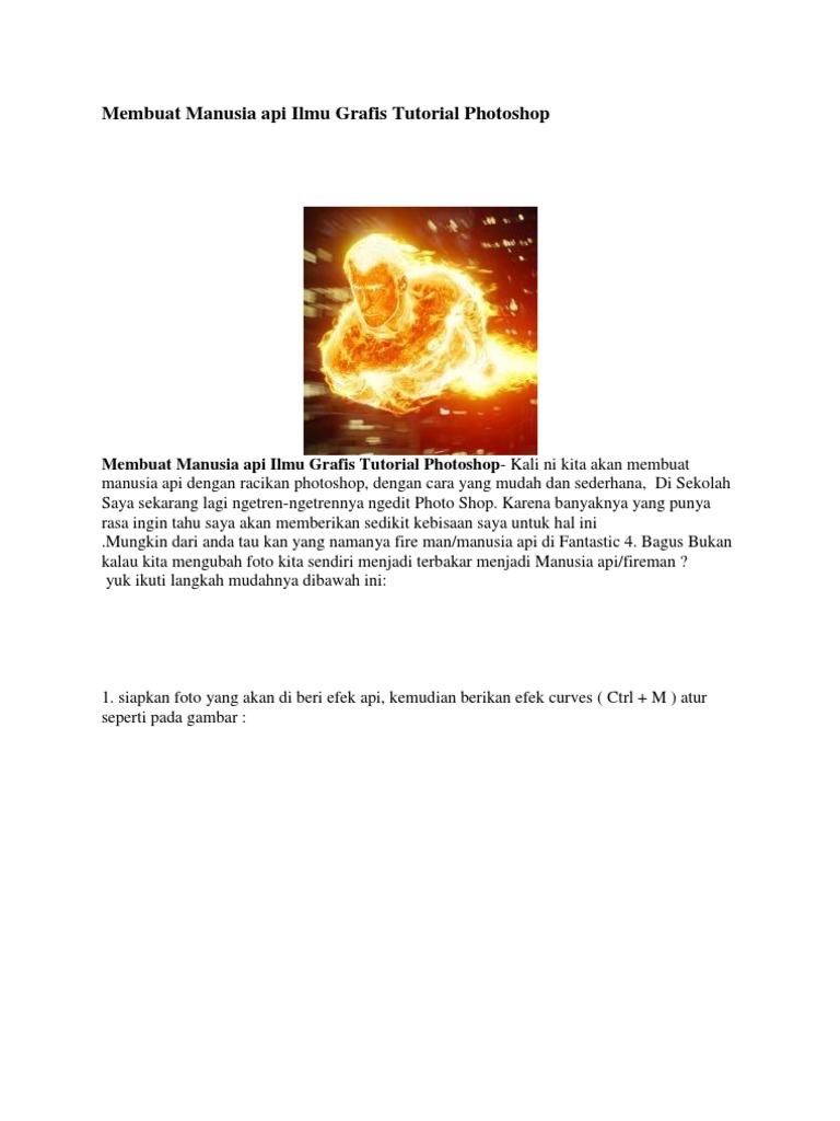 Tutorial Membuat Manusia Api di Photoshop | PDF