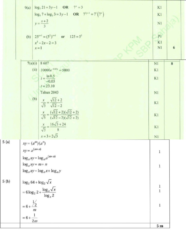 Answer - Day 24 Add Maths Questions | PDF