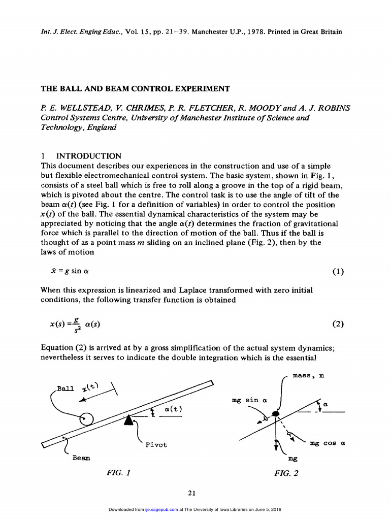 Ball and Beam Control System Design | PDF | Control Theory | Oscillation