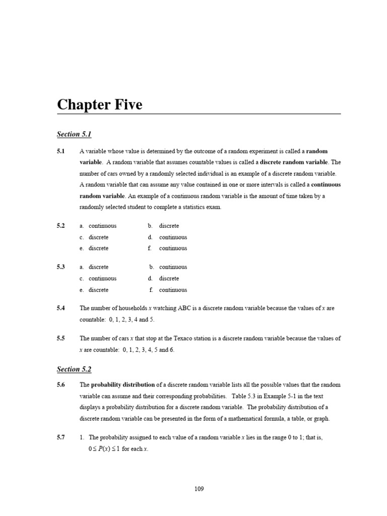 Chapter 5 | PDF | Probability Distribution | Random Variable