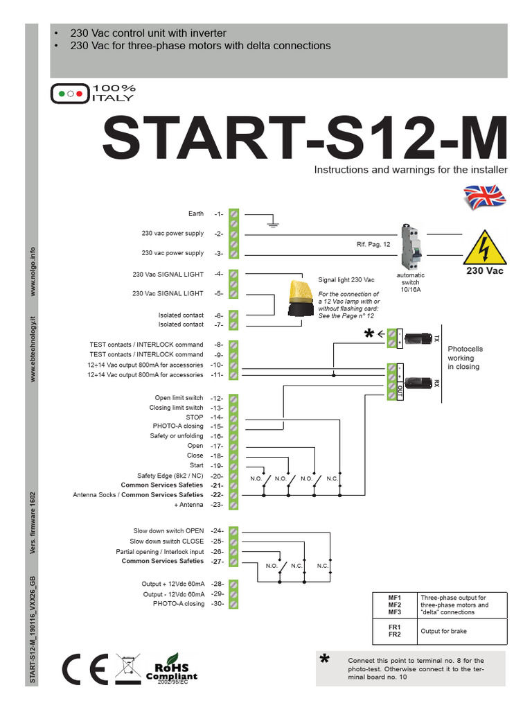 START-S12-M Technical Manual | PDF | Switch | Power Supply