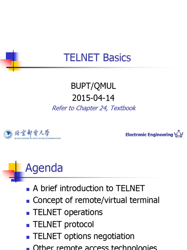 8 Telnet 20150414 | PDF | Secure Shell | Data Transmission