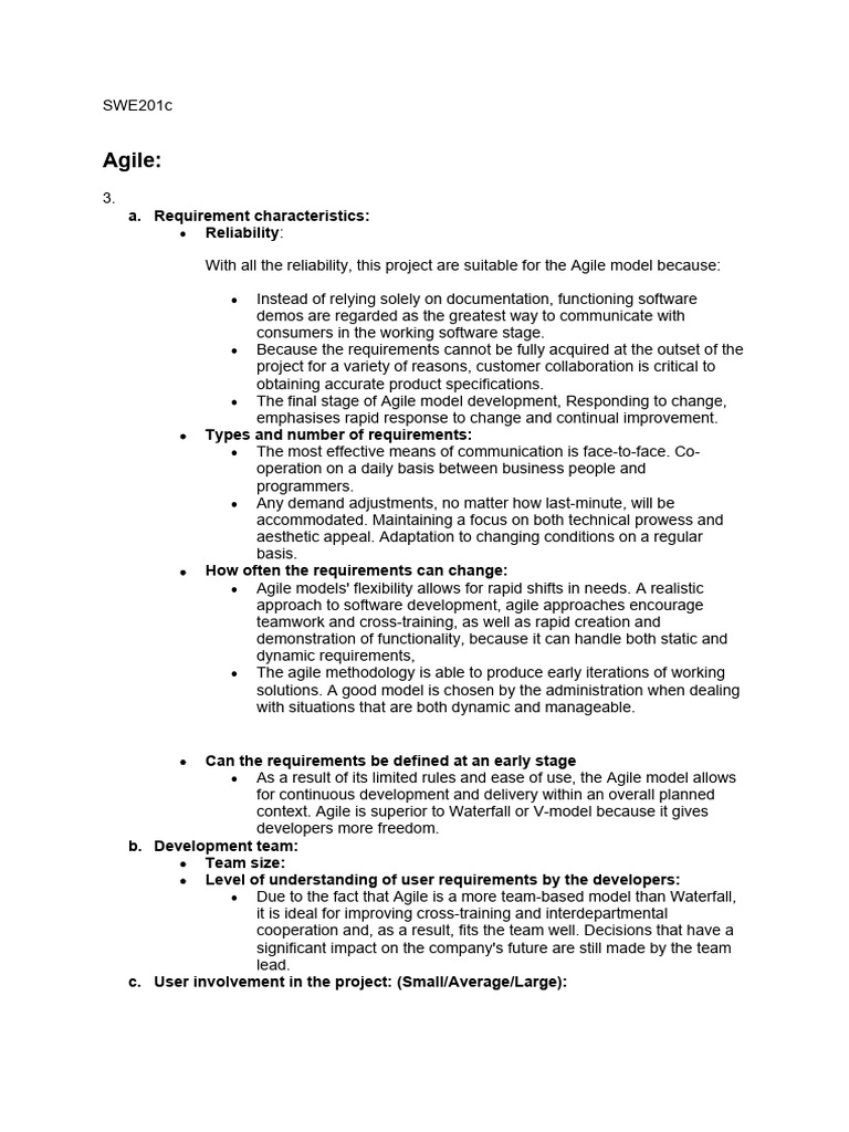 Cách Làm Câu 1 C A SWE201c | PDF | Agile Software Development ...