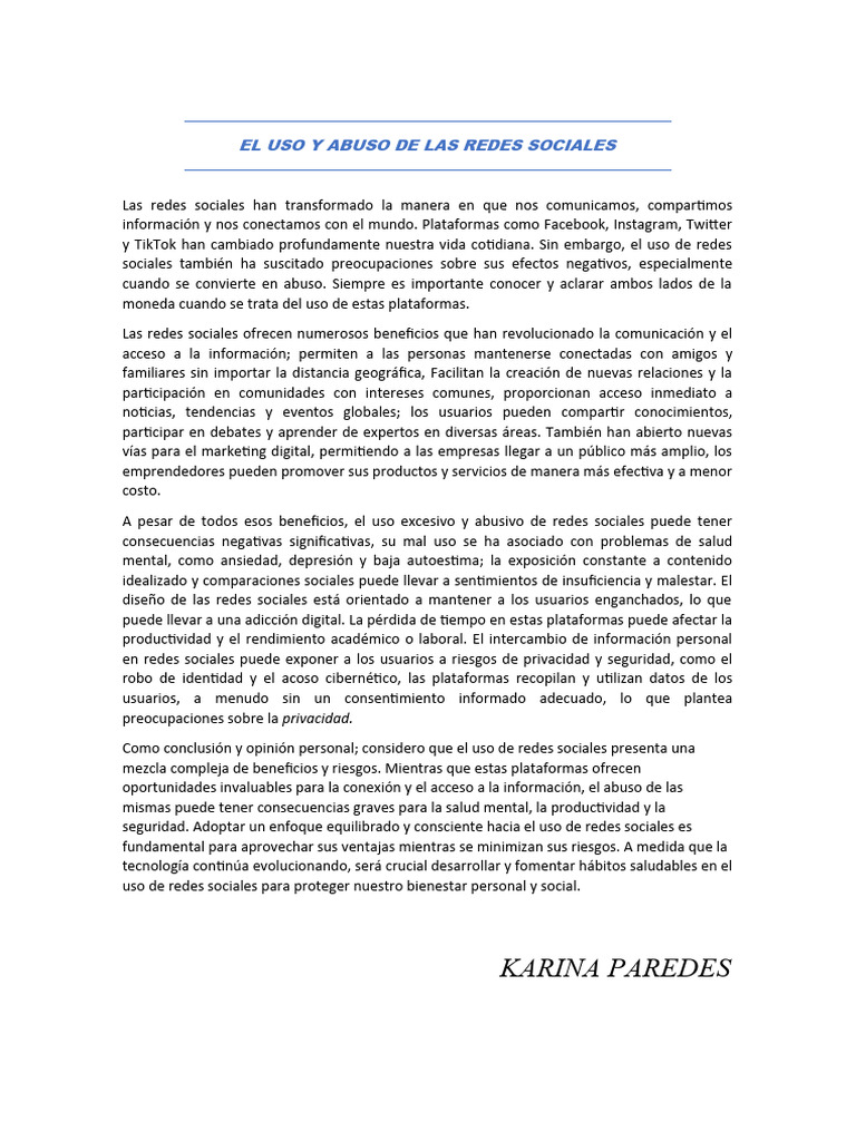 Beneficios y Riesgos de Redes Sociales | PDF | Servicio de redes sociales