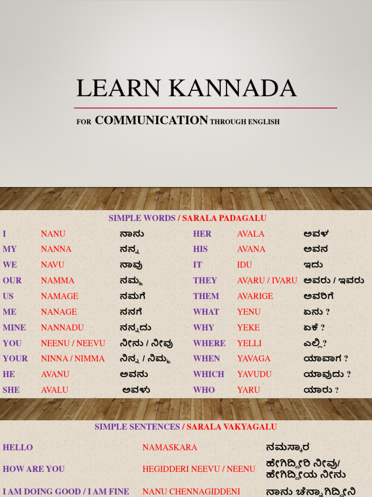 Learn Kannada: Communication | PDF