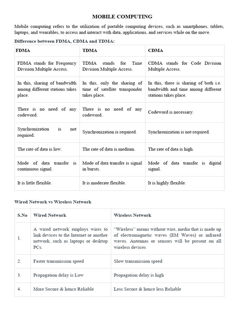 MOBILE COMPUTING | PDF | Cellular Network | Wireless Lan