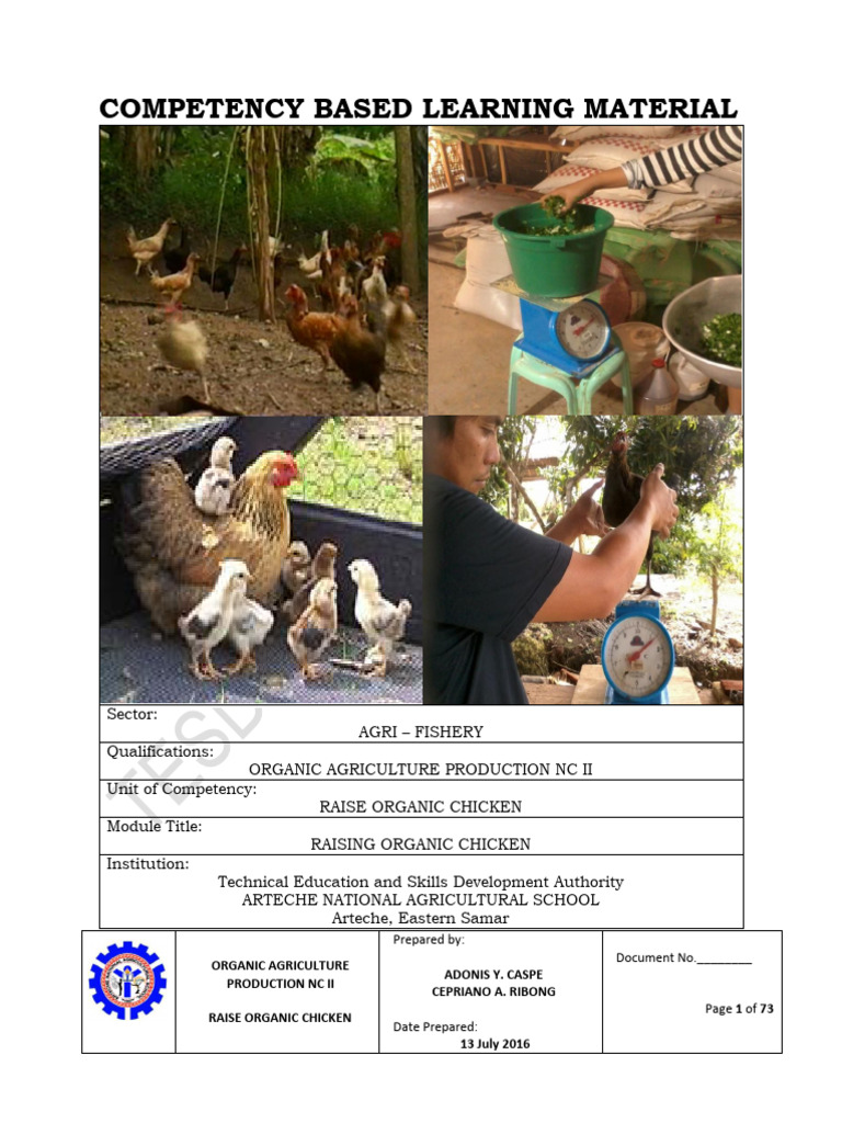 Raising Organic Chicken Module | PDF | Chicken | Meat