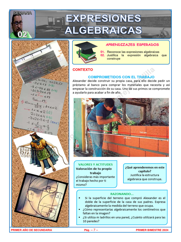 Expresiones Algebraicas para Secundaria | PDF | Álgebra | Fórmula