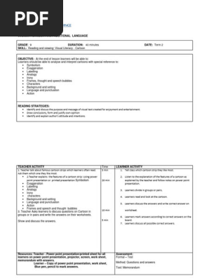 GR 9 ENG FAL - CARTOONS - Lesson Plan