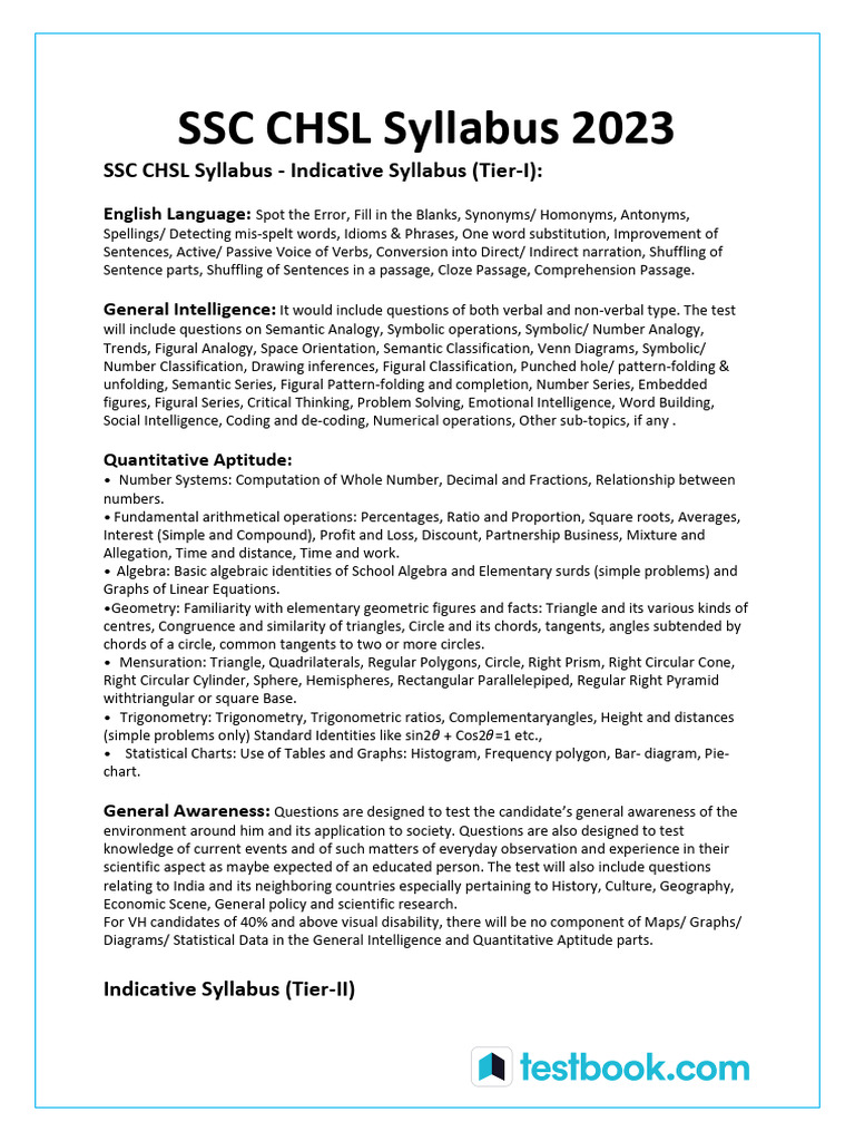 SSC CHSL Syllabus 2023 30d7aab4 | PDF | Circle | Trigonometry