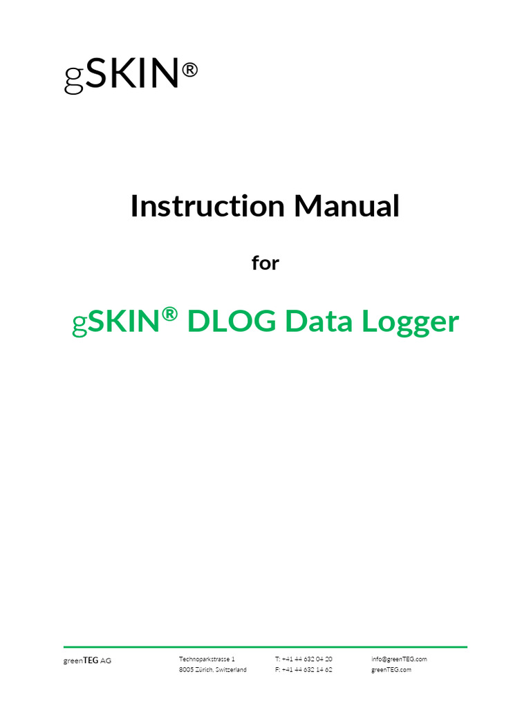 gSKIN DLOG Instruction-Manual v1.4 | PDF | Analog To Digital Converter ...