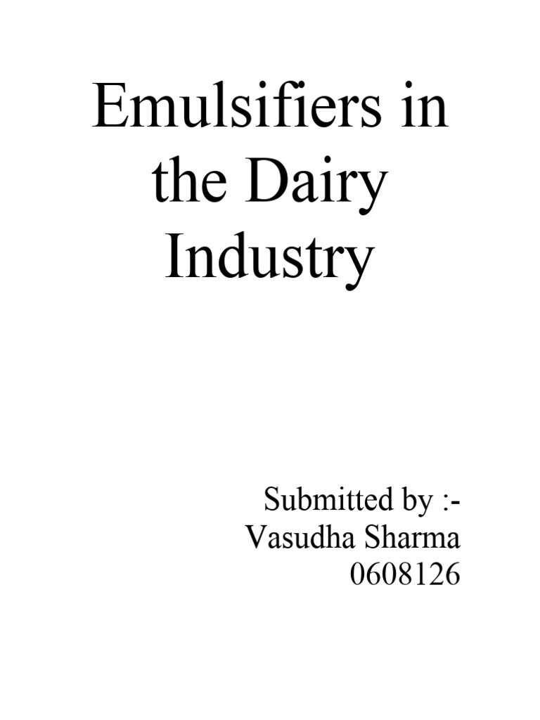 Emulsifiers in Dairy Industry | PDF | Emulsion | Milk