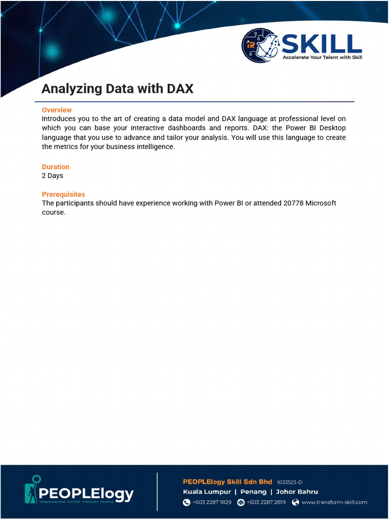 Mastering DAX for Power BI Analysis | PDF | Data | Information Technology