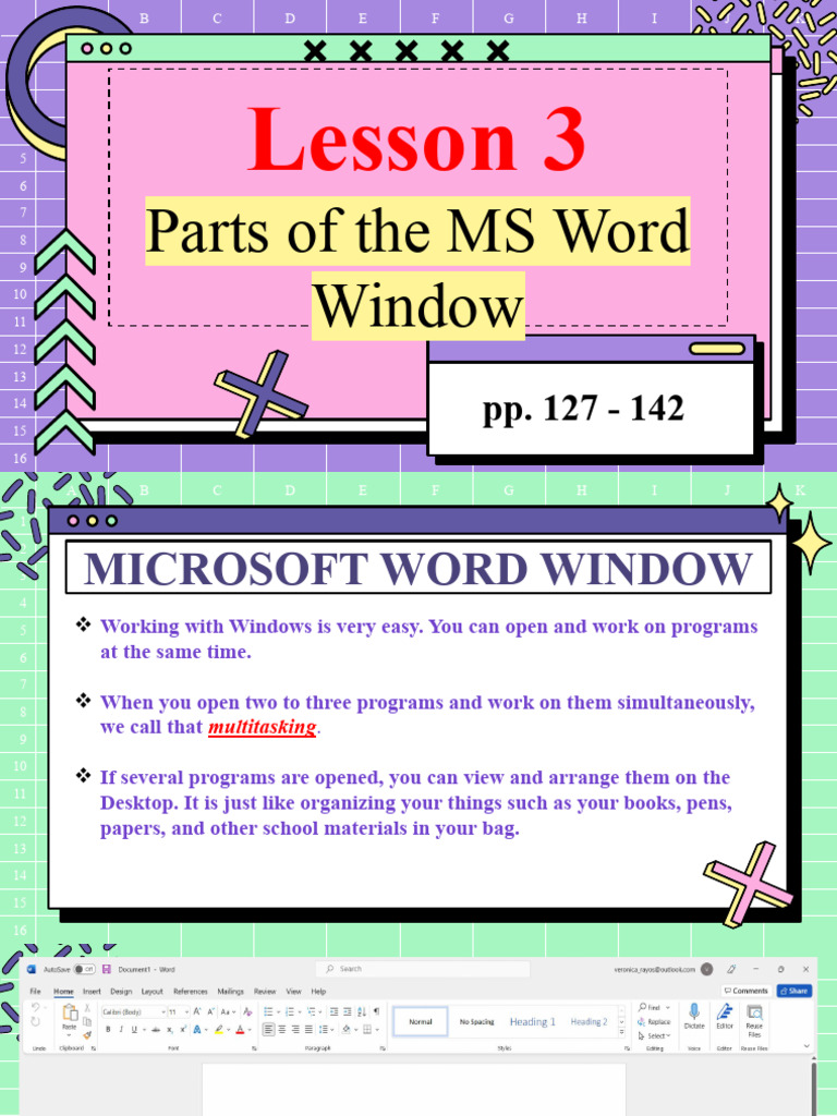 Computer 2ndQ Lesson 3-6 - Parts of The MS Word Window, Arranging ...