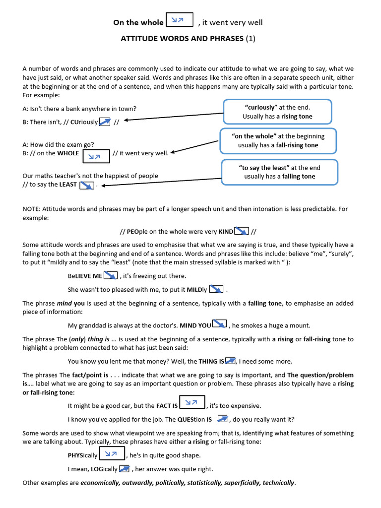 13 - Attitude Words and Phrases | PDF | Tone (Linguistics) | Adverb