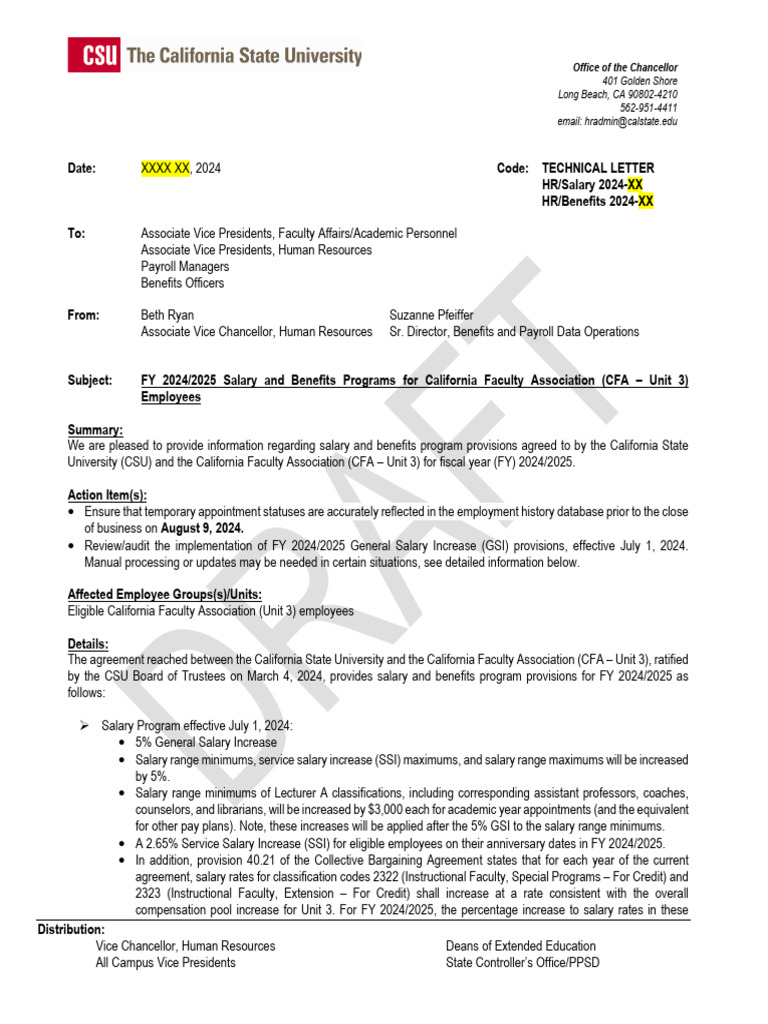 Csu technical letter on pay raises pdf salary employment