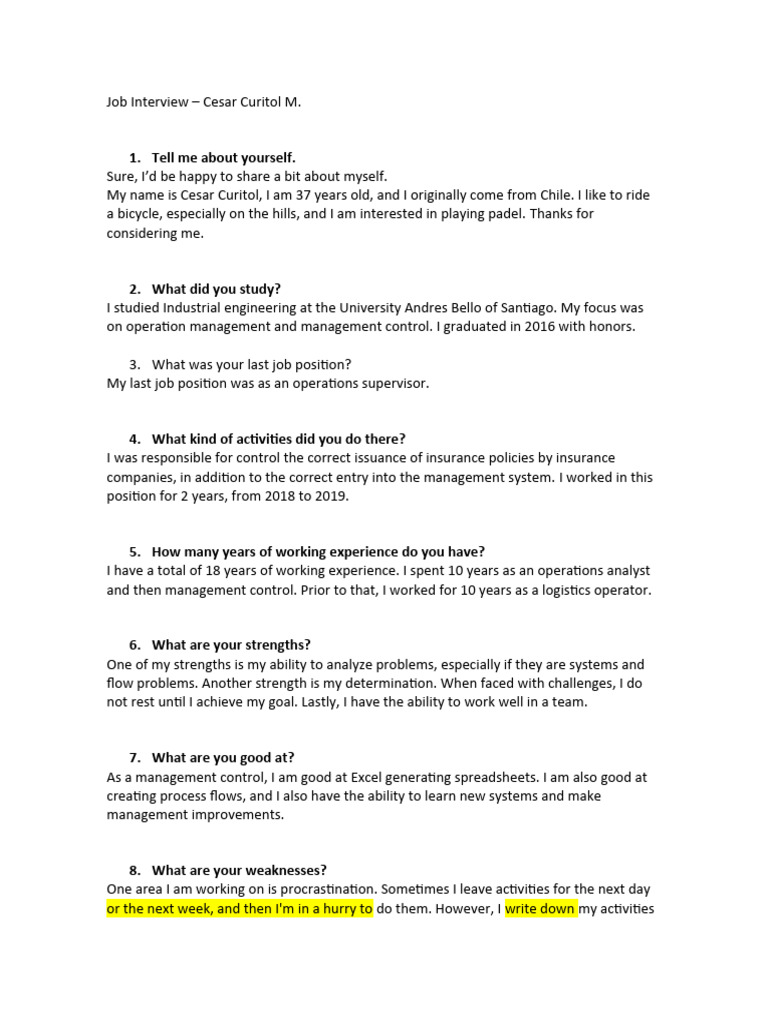 Job Interview | PDF | Cognitive Science | Cognition