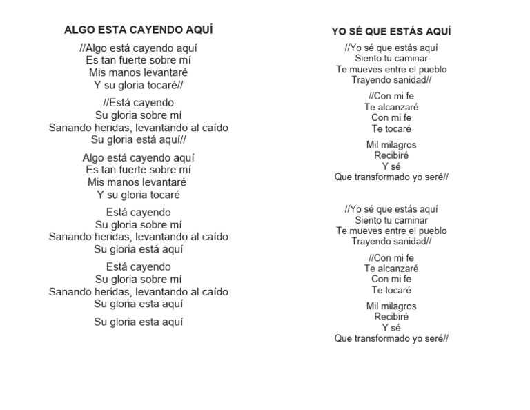 Algo Está Cayendo Aquí: Letra y Mensaje | PDF