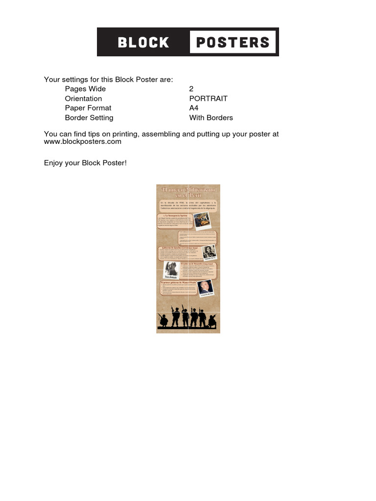Block Poster Printing Settings Guide | PDF