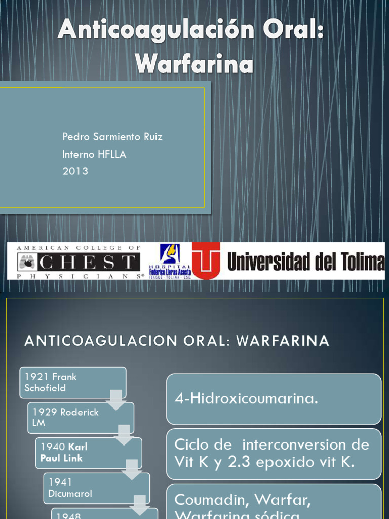Anticoagulacion Oral Warfarina 130117150010 Phpapp02 | PDF | Sangre ...