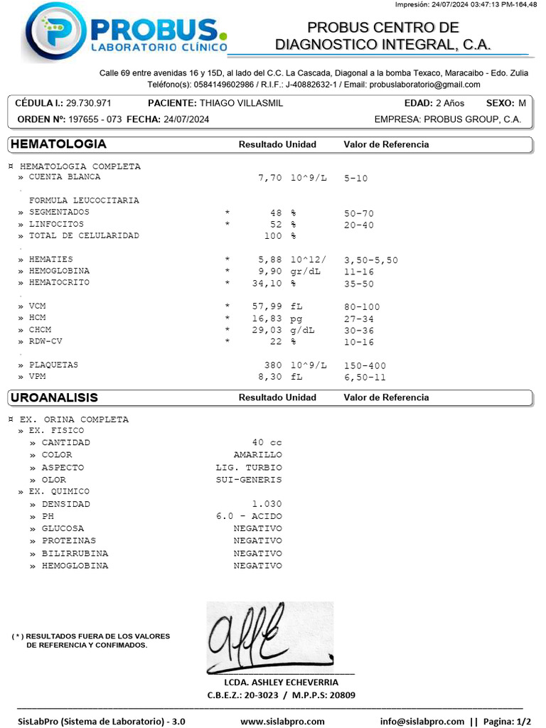 Resultados de Urocultivo Probus Maracaibo | PDF | Anatomia animal ...