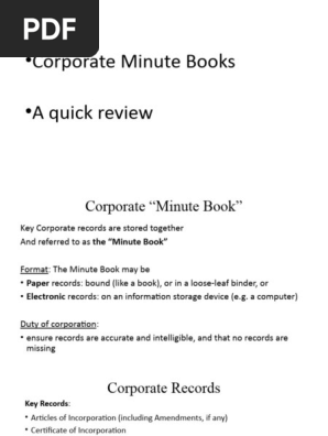 7 - Corporate Minute Book