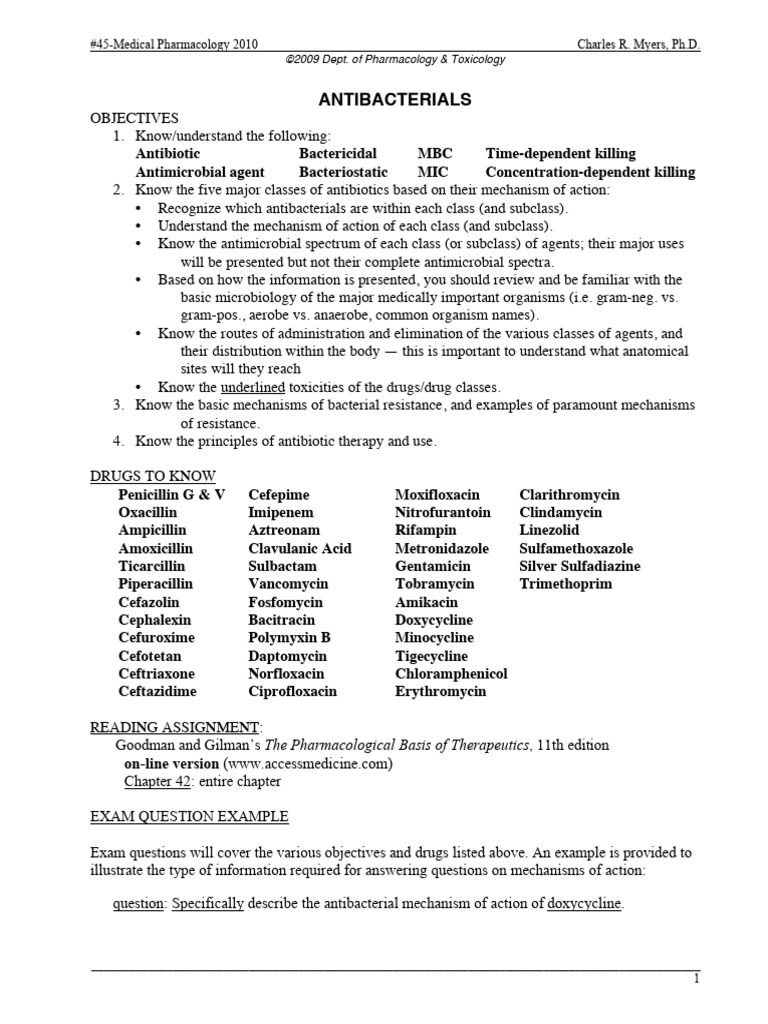 Antibacterial Agents and Mechanisms | PDF | Penicillin | Antimicrobial ...