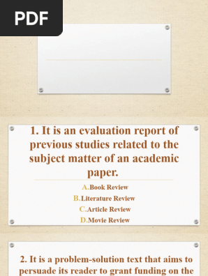 1 Writing a Book Review or Article Review