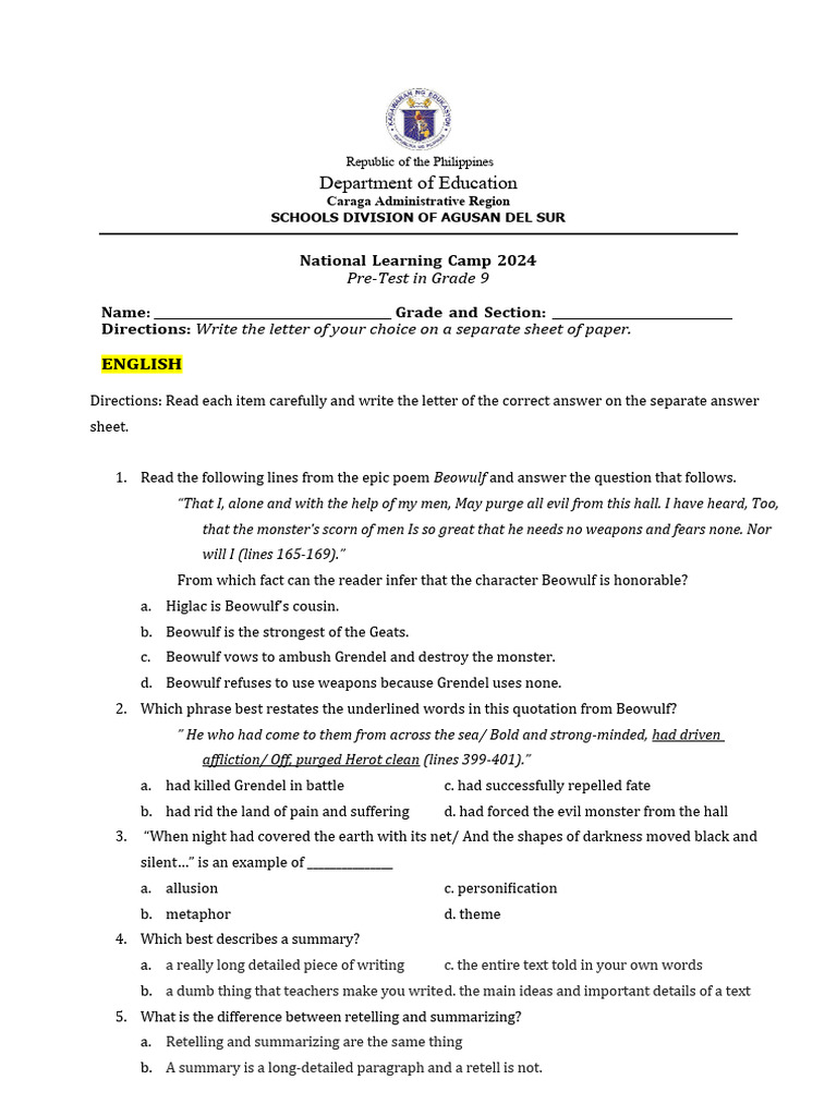 Grade 9 Test 60 Items Pdf Photosynthesis Valence Chemistry