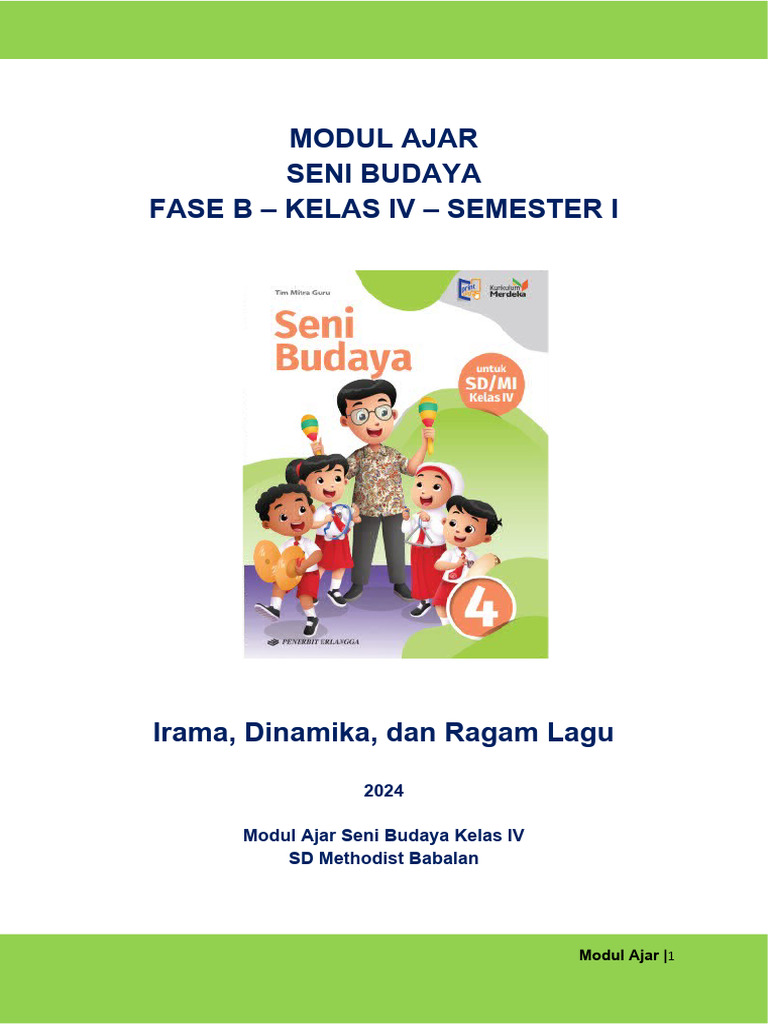 Modul Ajar Seni Budaya Kelas IV | PDF | Karier & Perkembangan | Seni ...