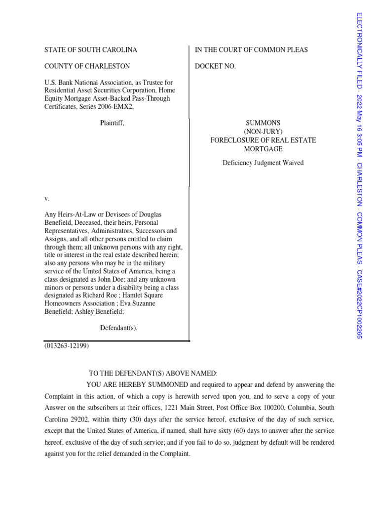 South Carolina Mortgage Foreclosure Case | PDF | Foreclosure | Mortgage Law