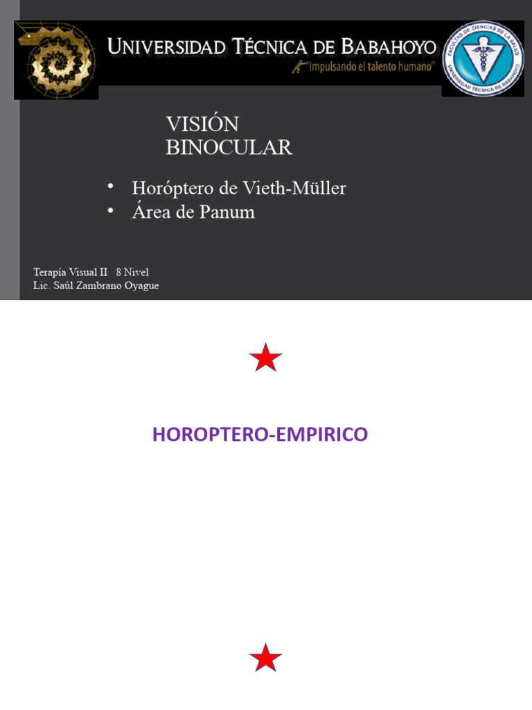 HOROPTERO - Optometria | PDF | Visión | Sistema visual