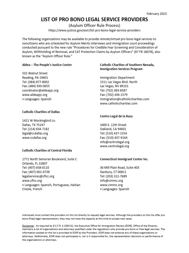 Pro Bono Legal Services for Asylum Seekers | PDF | Justice | Crime ...