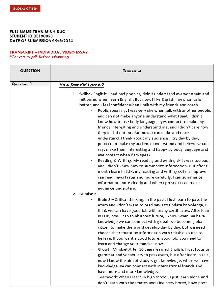 5 - Thunderbolt 11 - DE190058 - Tran Minh Duc - Transcript | PDF ...