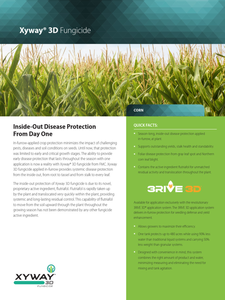 20-FMC-0086 Xyway3DFactSheet 082422 VF 0 | PDF | Maize | Fungicide