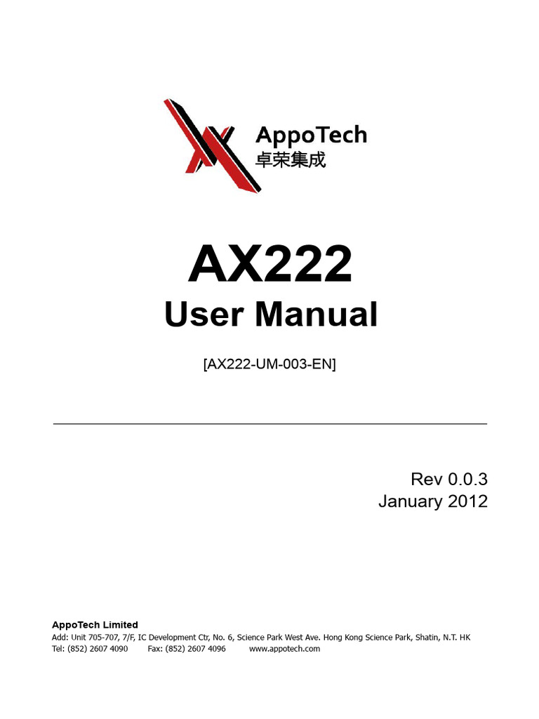 AX222 User Manual - AppoTech | PDF | Usb | Office Equipment